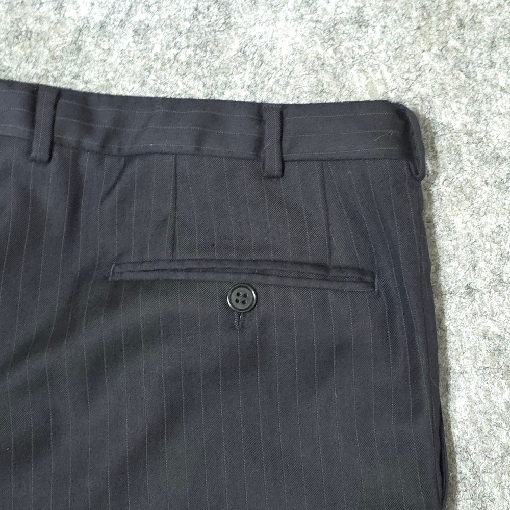 Canali Mens 3 Button Suit Dark Navy Pinstripe Made in Italy Wool  size 44R - Picture 6 of 16